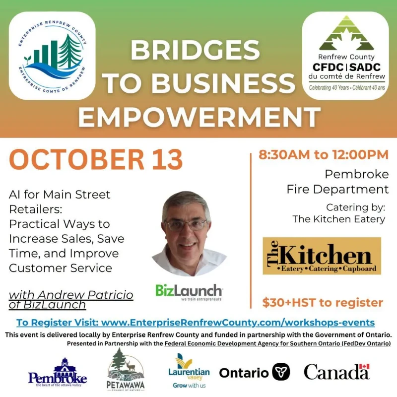 Bridges to Business Empowerment Networking Event Series: AI for Main Street Retailers - Practical Ways to Increase Sales, Save Time, and Improve Customer Service