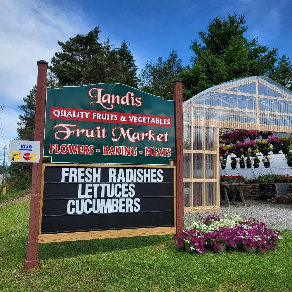 landis fruit market sign